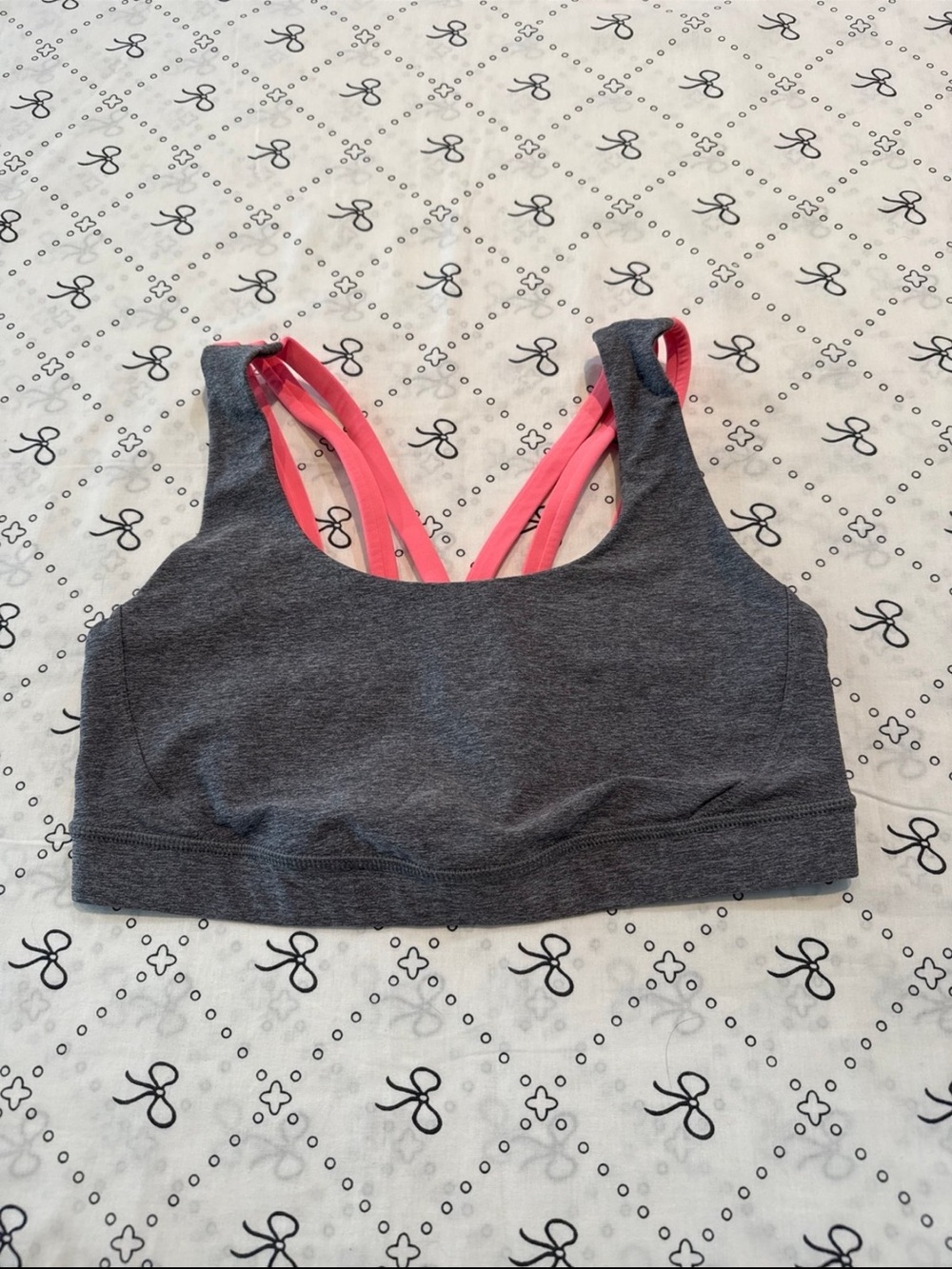 Lululemon Grey and Pink Sport Bra Size 8